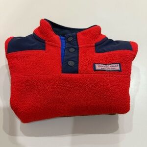 Vineyard Vines Red and Blue Fleece Pullover Size 5